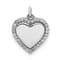 Rhodium Over 14k White Gold Diamond Fancy Polished Heart Pendant