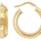 Classic Diamond-Cut Wide Hoop Earrings In 10K Gold