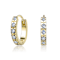 Mini CZ Huggie Earrings In 14K Gold Over Brass