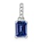 Rhodium Over 10k White Gold 1 ctw Lab Created Sapphire and Accent
Diamond Pendant