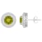 7mm Round Peridot And White Topaz Accent Rhodium Over Sterling Silver
Double Halo Stud Earrings