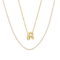 CZ Initial R Tennis Necklace And Pendant Set In 14K Gold Over Brass 4.05ctw