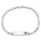 Rhodium Over 14k White Gold Medical Soft Diamond Shape Red Enamel Figaro
Link ID Bracelet