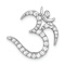 Rhodium Over 14k White Gold Diamond Om Symbol Chain Slide Pendant