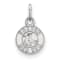 Rhodium Over Sterling Silver MLB Boston Red Sox LogoArt Circle Pendant