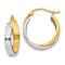 14k Yellow Gold and 14k White Gold 9/16" Polished Double Hoop Earrings