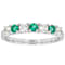 Lab-Created Emerald And White Sapphire Band Ring In Platinum Over
Sterling Silver