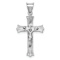 Rhodium Over 14k White Gold Diamond-Cut Crucifix Pendant