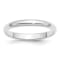 Rhodium Over Sterling Silver 3mm Half-Round Band