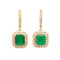 5.64 Ctw Emerald and 1.10 Ctw White Diamond Earring in 14K YG