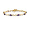 10k Yellow Gold and 10k White Gold Amethyst and Diamond Infinity Bracelet