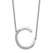 Rhodium Over 14k White Gold Sideways Diamond Initial C Pendant Cable
Link 18 Inch Necklace
