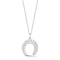 Rachel Zoe CZ Horseshoe Pendant Necklace in Rhodium Over Sterling Silver