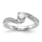 Rhodium Over 14K White Gold Lab Grown Diamond By-Pass Complete
Engagement Ring 0.656ctw