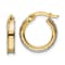 14k Yellow Gold and 14k White Gold Diamond-Cut 5/8" Edge Round Hoop Earrings