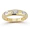 Sterling Statements 14K Yellow Gold Over Sterling Silver 3 Stone CZ Dome Ring