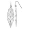 Rhodium Over Sterling Silver Textured Moveable Leaf Dangle Earrings