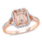 Morganite and Diamond 14K Rose Gold Ring 1.75ctw