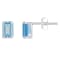 6x4mm Emerald Cut Aquamarine Rhodium Over 10k White Gold Stud Earrings