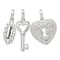 Sterling Silver Antiqued Cubic Zirconia 3 Piece Forever Pendant Set