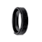 VESUVIUS Men’s Polished Black Ceramic Band with Lava Rock Stone Inlay
& Polished Beveled Edges 6mm