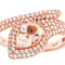 Morganite And White Zircon Ring In 18K Rose Gold Over Sterling Silver 1.70ctw