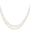 Set Of Two 18 Inch Marquise LInk ChaIn Necklaces In Sterling Silver And
18K Gold Over Sterling Silver