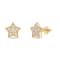 White Cubic Zirconia 14k Yellow Gold Star Earrings With Velvet Gift Box 0.30ctw