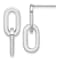 Rhodium Over Sterling Silver Polished Link Dangle Post Earrings