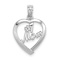 Rhodium Over 14k White Gold #1 Mom in Heart Pendant