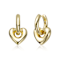 Heart Huggie Earrings In 14K Gold Over Brass