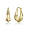 Sculptural Oblong Hoop Earrings In 14K Gold Over Brass