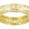 Princess Cut CZ Eternity Band Ring In 18K Gold Over Sterling Silver