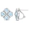 4.40ctw Sky Blue Topaz Floral Earrings in Sterling Silver