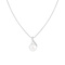 9-10mm Button White Cultured Freshwater Pearl and CZ Rhodium Over
Sterling Silver Pendant