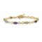 14k Two-tone Gold with Rhodium Over 14k Yellow Gold Rainbow Gemstone and
Diamond Infinity Bracelet
