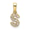 14K Yellow Gold Diamond Letter S Initial with Bail Pendant
