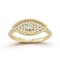 CZ Pave Evil Eye Ring In 14K Gold Over Sterling Silver