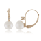 14k Rose Gold Leverback Earring with 6mm Akoya Pearl and .06CT DTW