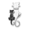 Rhodium Over 14k White Gold Black and White Accent Diamond Cats Chain
Slide Pendant