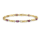 14k Yellow Gold and Rhodium Over 14k Yellow Gold Diamond and Oval Ruby Bracelet