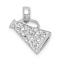 Rhodium Over 14k White Gold Textured Megaphone with Handle Pendant
