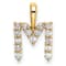 14K Yellow Gold Lab Grown Diamond Letter M Initial Pendant