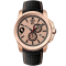 Jivago Men's Gliese Rose and Black Dial, Black Leather Strap Watch