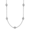 14K White Gold Diamond Circles 16 Inch with 2 Inch Extension Necklace