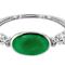 Jadeite Dragon Bangle Bracelet In Sterling Silver 30x20mm