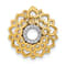 Rhodium Over 14k Yellow Gold Diamond Sahasrara/Crown Chakra Chain Slide Pendant