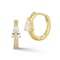 Rachel Zoe Pear-Shaped CZ Huggie Hoop Earrings in 14K Gold Over Sterling Silver