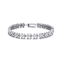CZ Three-Row Milgrain Tennis Bracelet In Sterling Silver