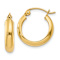 14k Yellow Gold 11/16" Round Tube Hoop Earrings